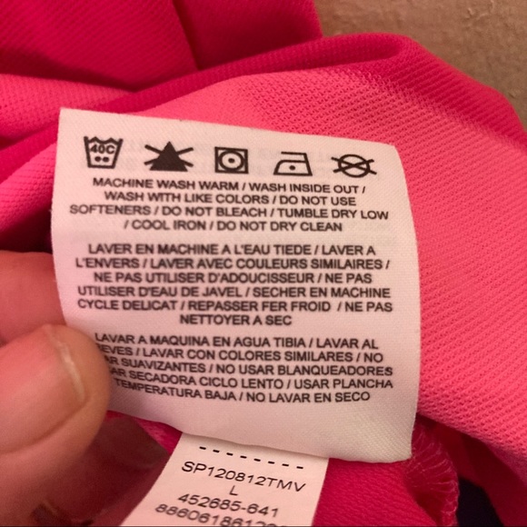 Nike Gold Tour Performance Drifit Polo Pink Stripe Size Large - Picture 5 of 5